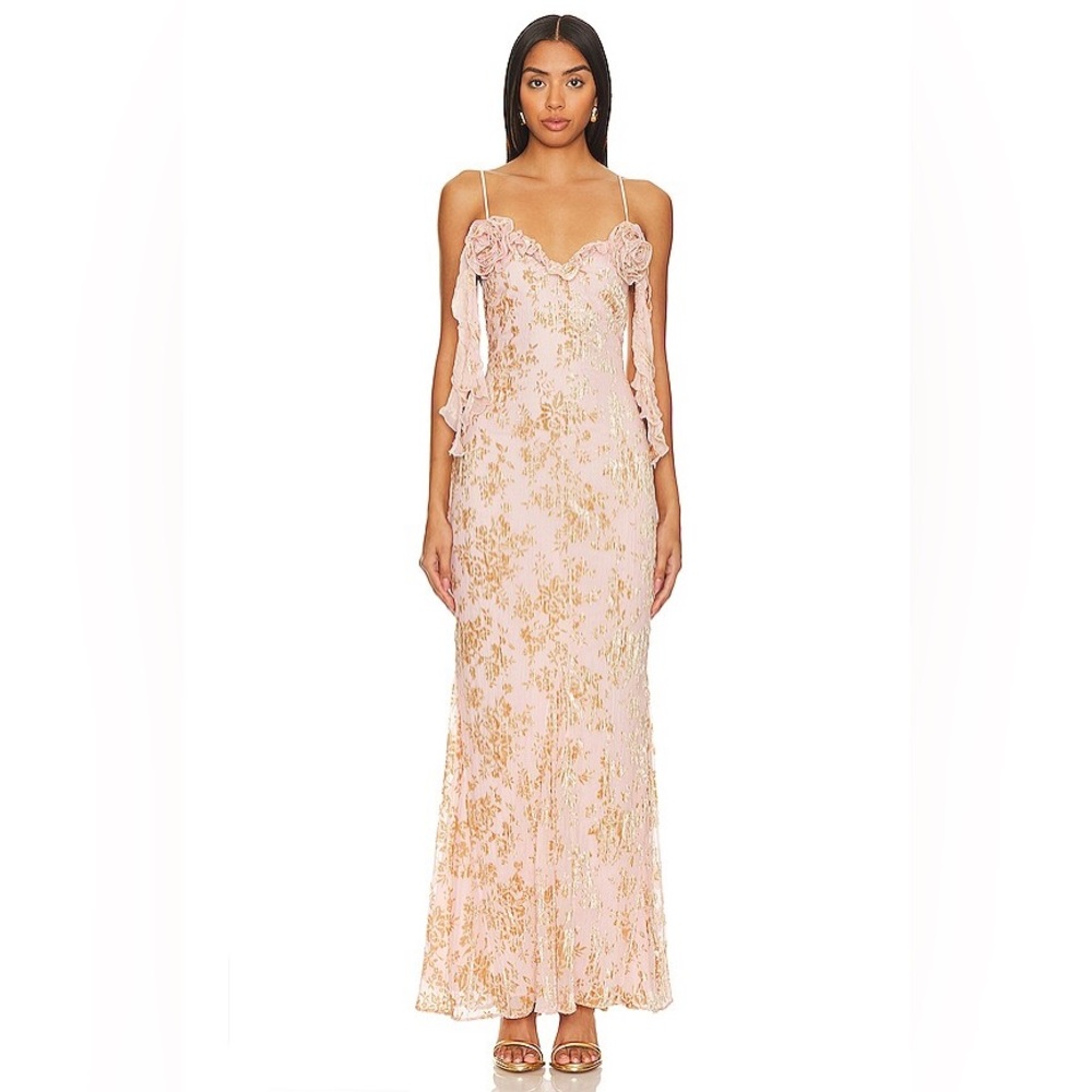 NBD Pink Sequin Embellished Maxi Gown